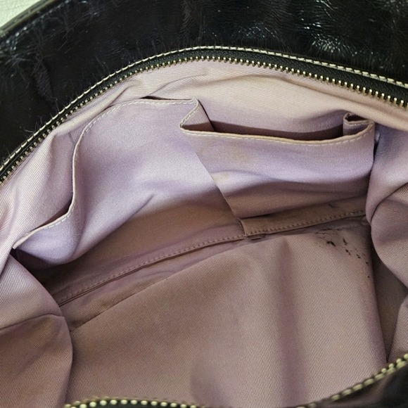 Coach Gallery Zippered Tote Bag in Black Patent Cowhide Leather F13761 - Picture 13 of 13